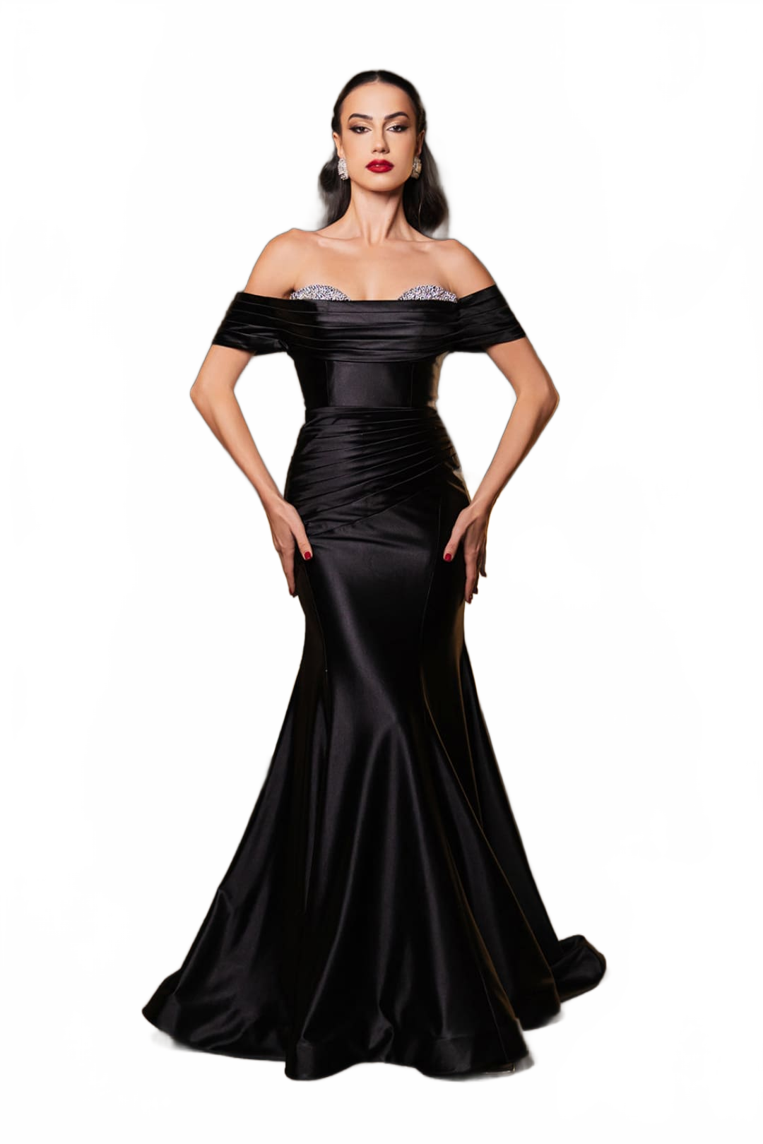 Long Prom Dress Ruched Mermaid Sleeveless Gown By Royal Queen RQ8189B