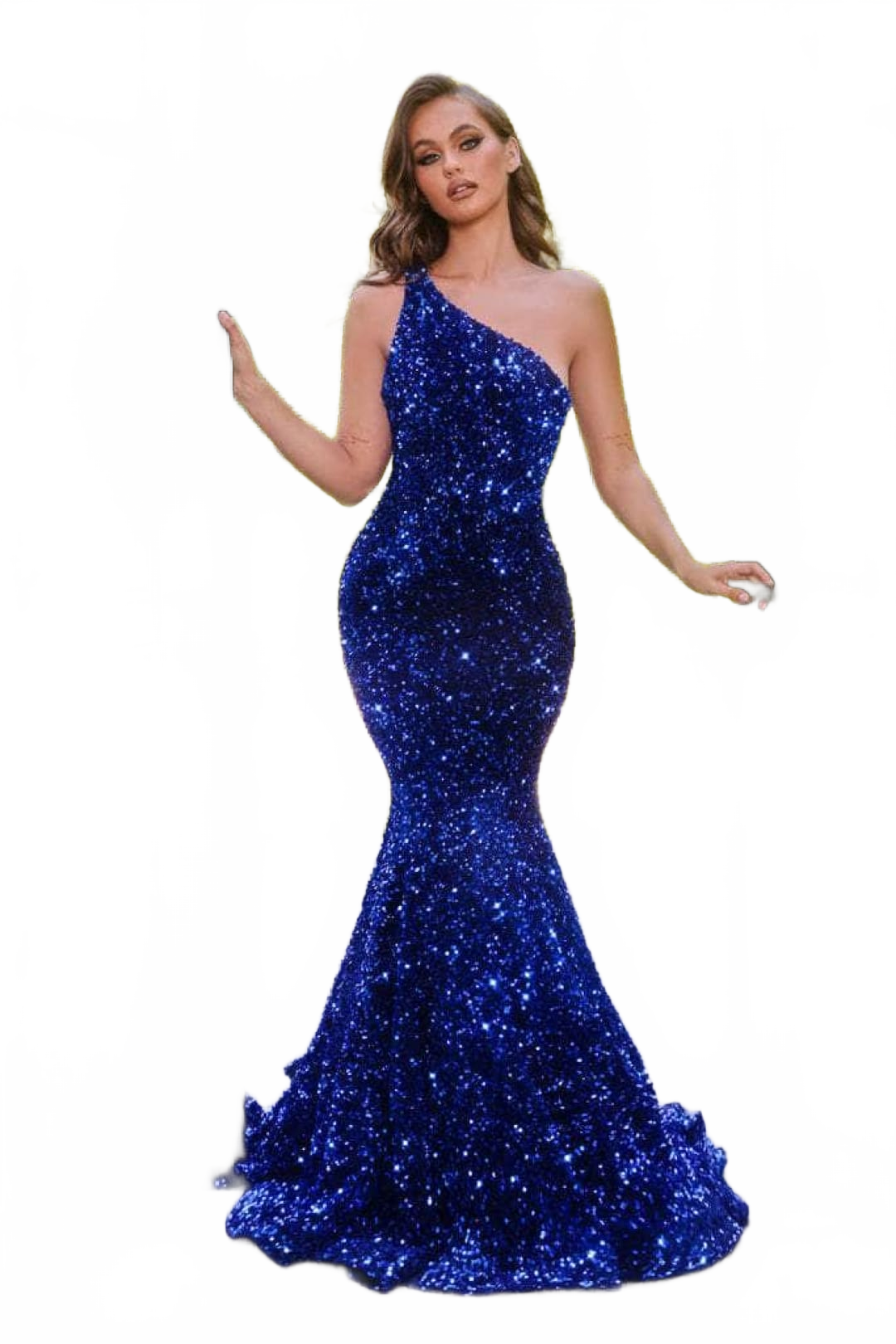 Portia and Scarlett PS22350 -long- One-Shoulder Sequin Mermaid Gown