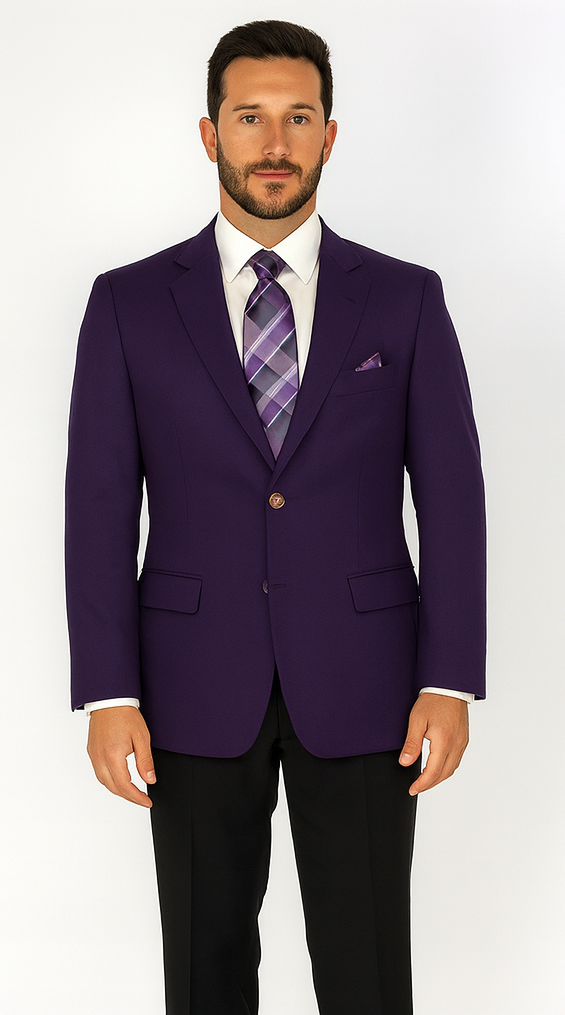 Pacelli Men's Classic Dark Purple Blazer Jacket Blair