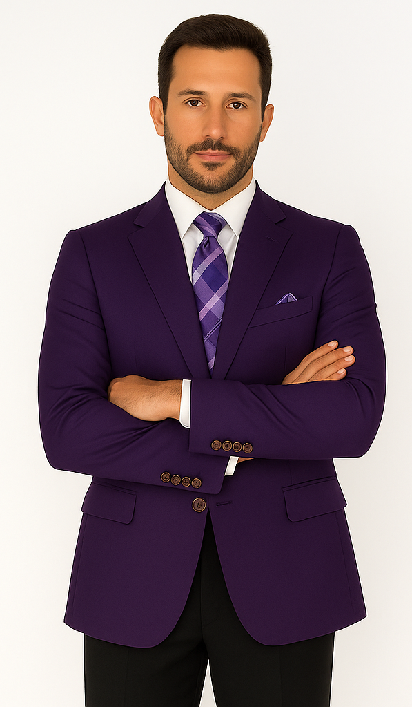 Pacelli Men's Classic Dark Purple Blazer Jacket Blair