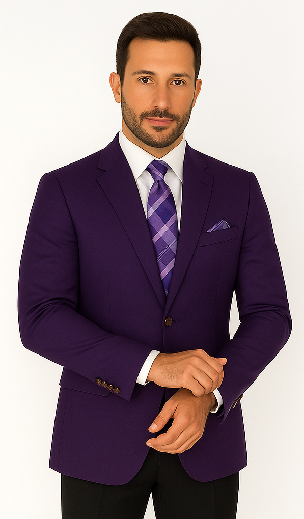 Pacelli Men's Classic Dark Purple Blazer Jacket Blair