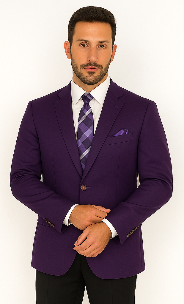 Pacelli Men's Classic Dark Purple Blazer Jacket Blair