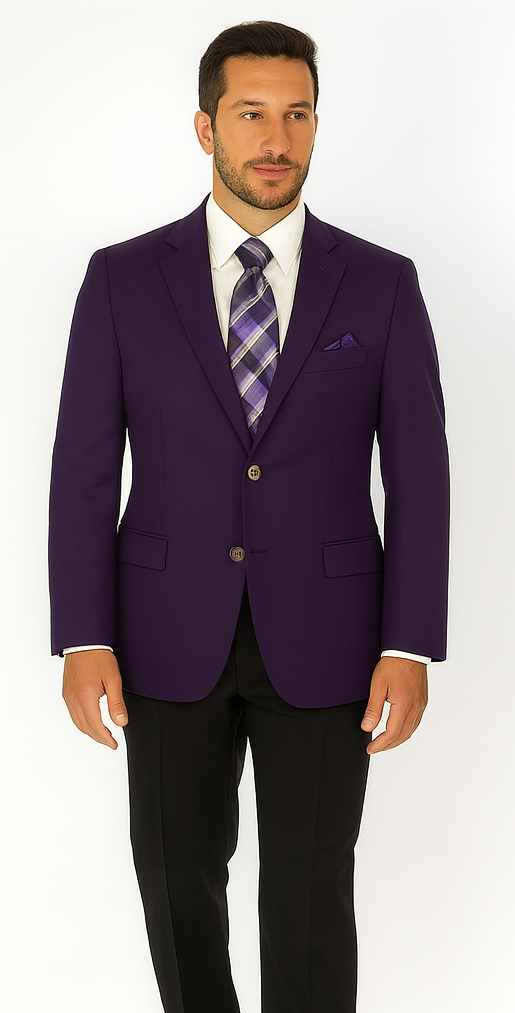 Pacelli Men's Classic Dark Purple Blazer Jacket Blair