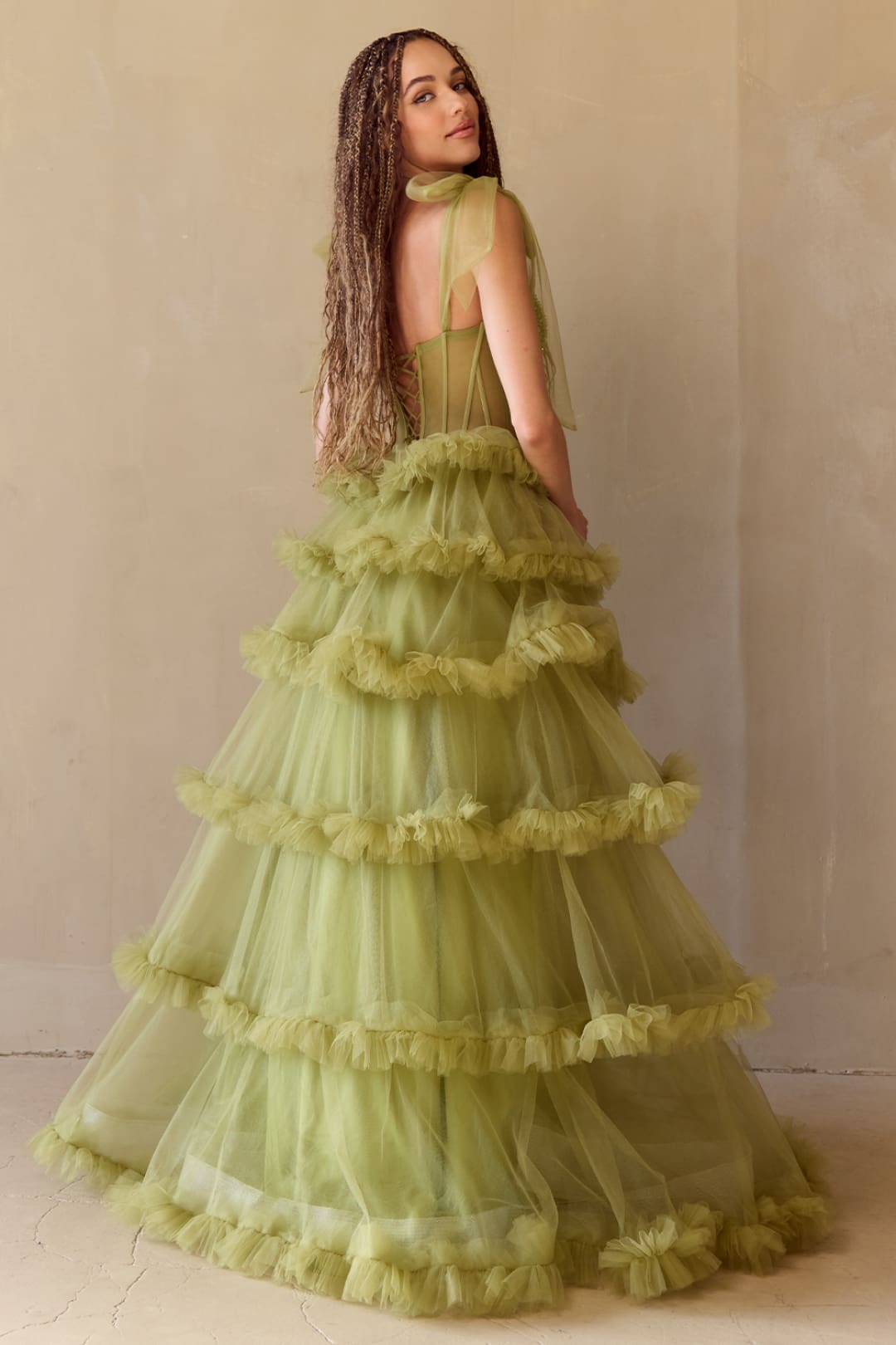 Pageant Dress Sleeveless Layered Ruffles Gown By Amelia Couture 8900