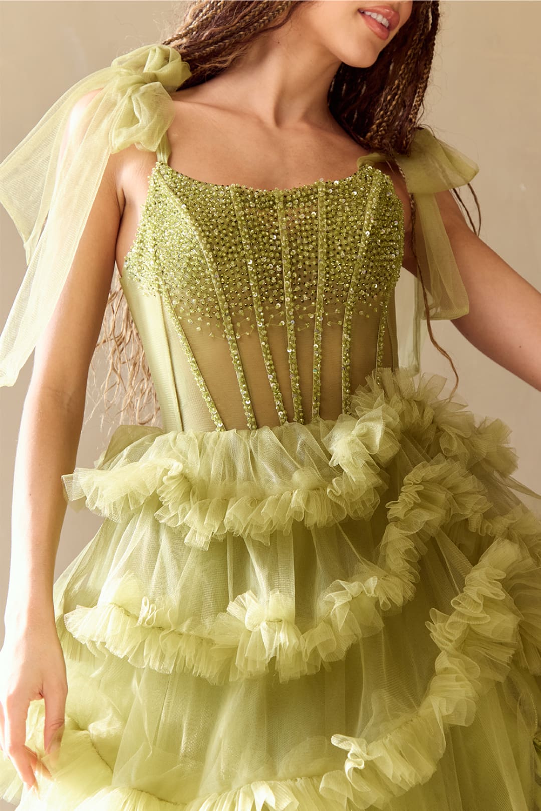 Pageant Dress Sleeveless Layered Ruffles Gown By Amelia Couture 8900