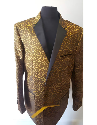 Paisley Jacket ~ Shiny ~ Khaki Dinner Jacket Patterned Tuxedo Looking Fashion Fancy Party Best Cheap Blazer For Affordable Cheap Priced Unique Fancy For Men Available Big Sizes on sale Men Sport Coats Sale