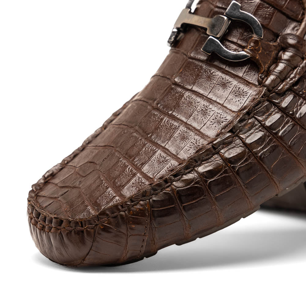 Marco Di Milano Parma Caiman Belly Bit Drivers Brown