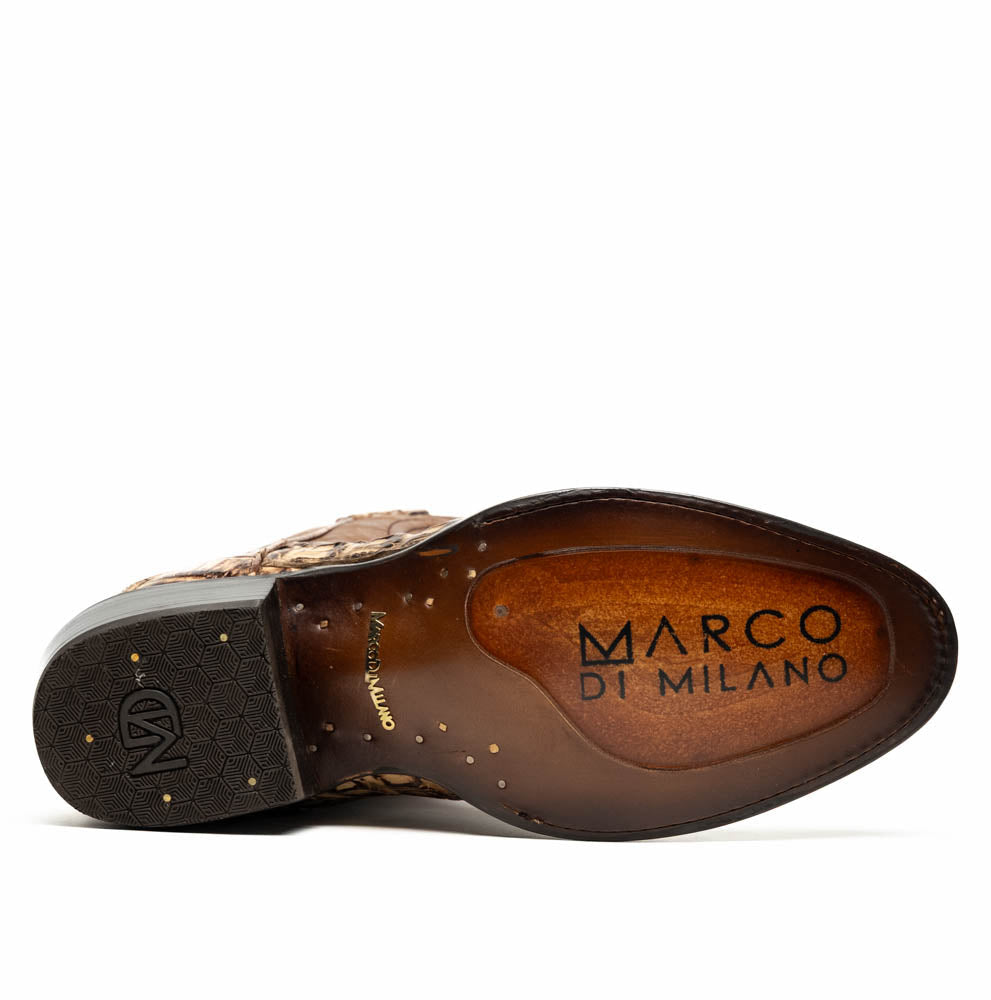 Marco Di Milano Phoenix Stone Orix Caiman Crocodile Round Toe Cowboy Boots