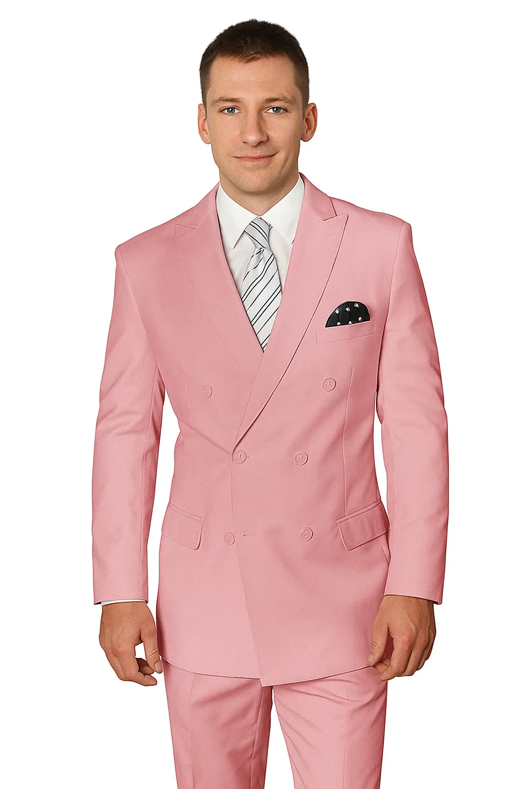 Men’s Double-Breasted Blush Wool Suit