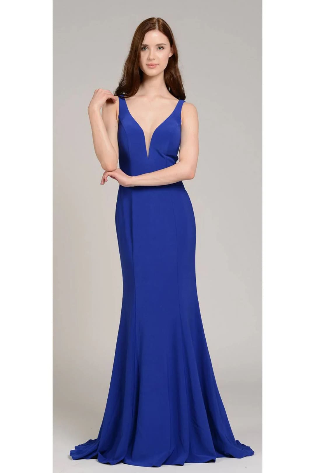 Poly USA 8158 Simple Evening V-Neck Mermaid Bridesmaids Dresses