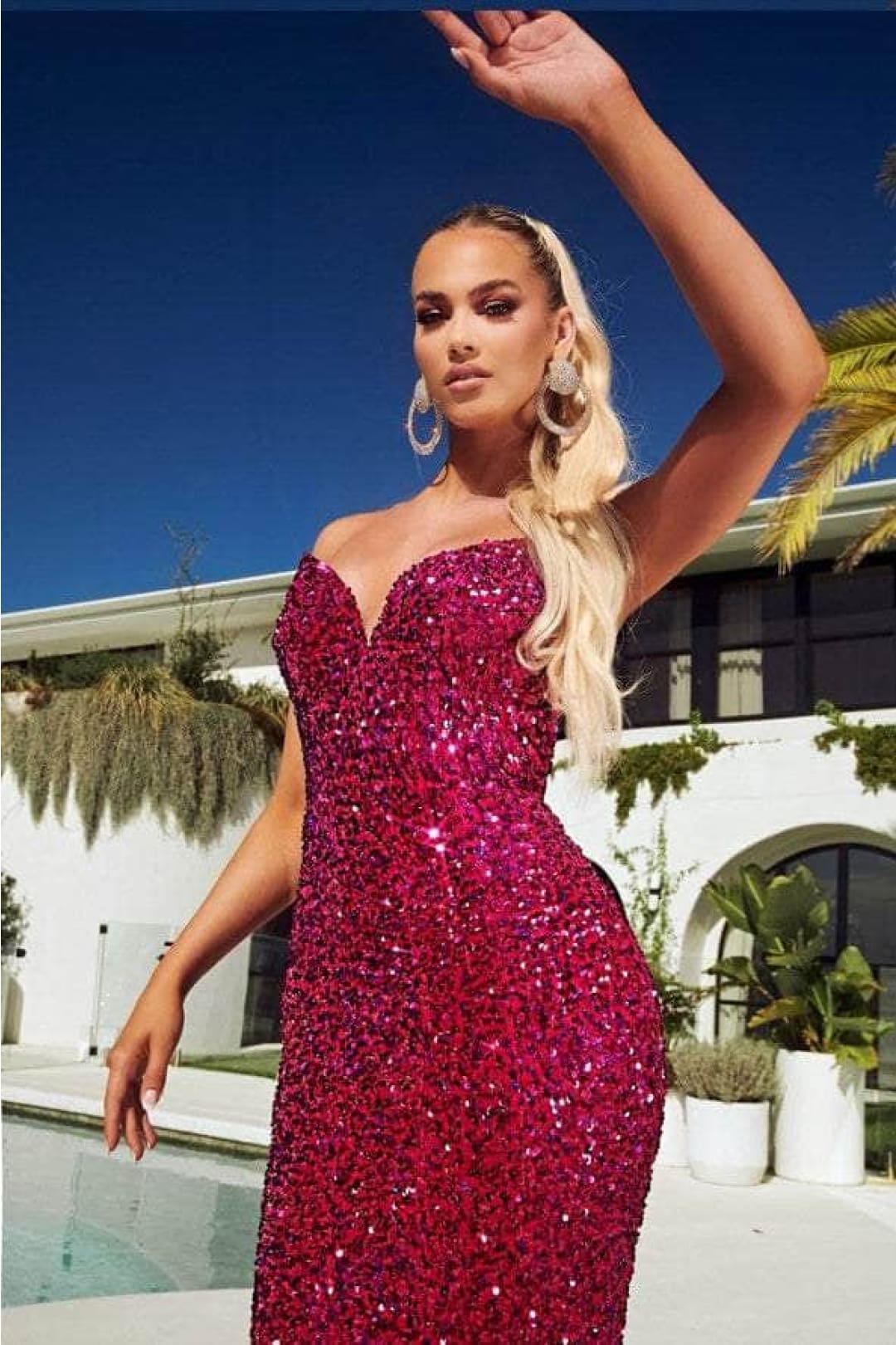 Portia and Scarlett PS21208 -long- Strapless Velvet Sequin Gown
