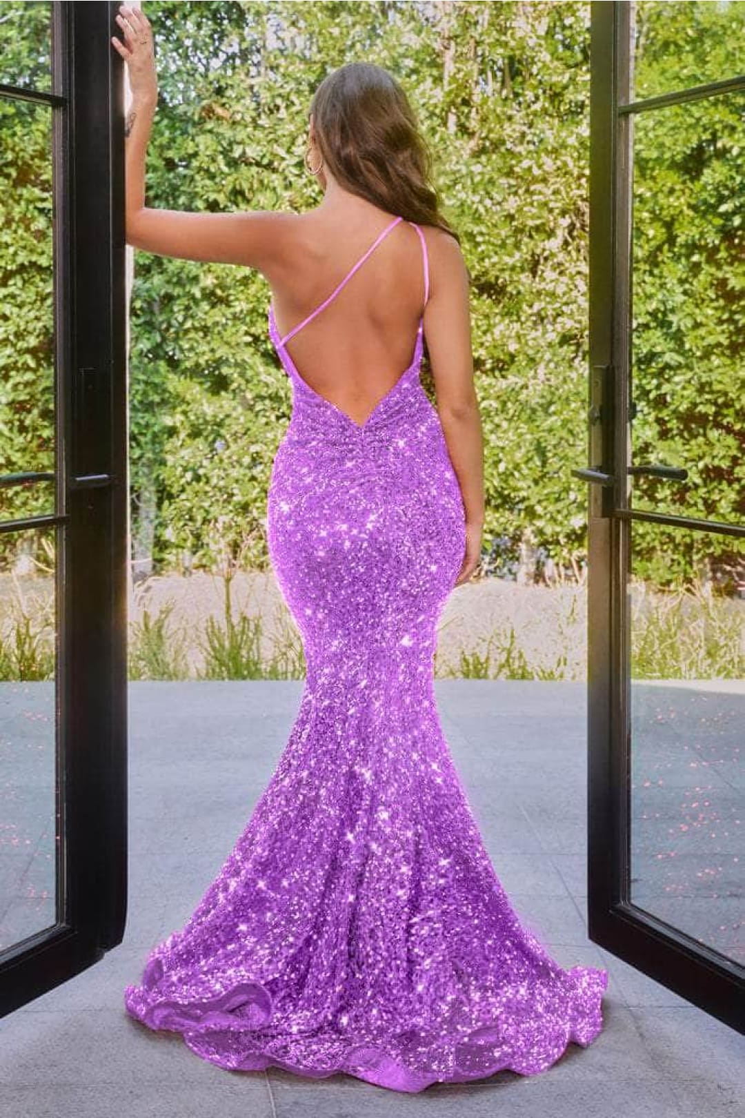 Portia and Scarlett PS22350 -long- One-Shoulder Sequin Mermaid Gown