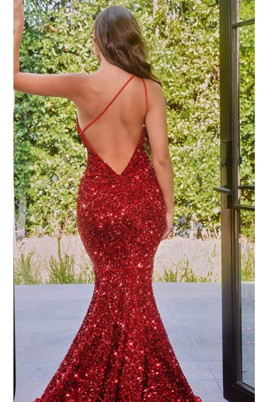 Portia and Scarlett PS22350 -long- One-Shoulder Sequin Mermaid Gown