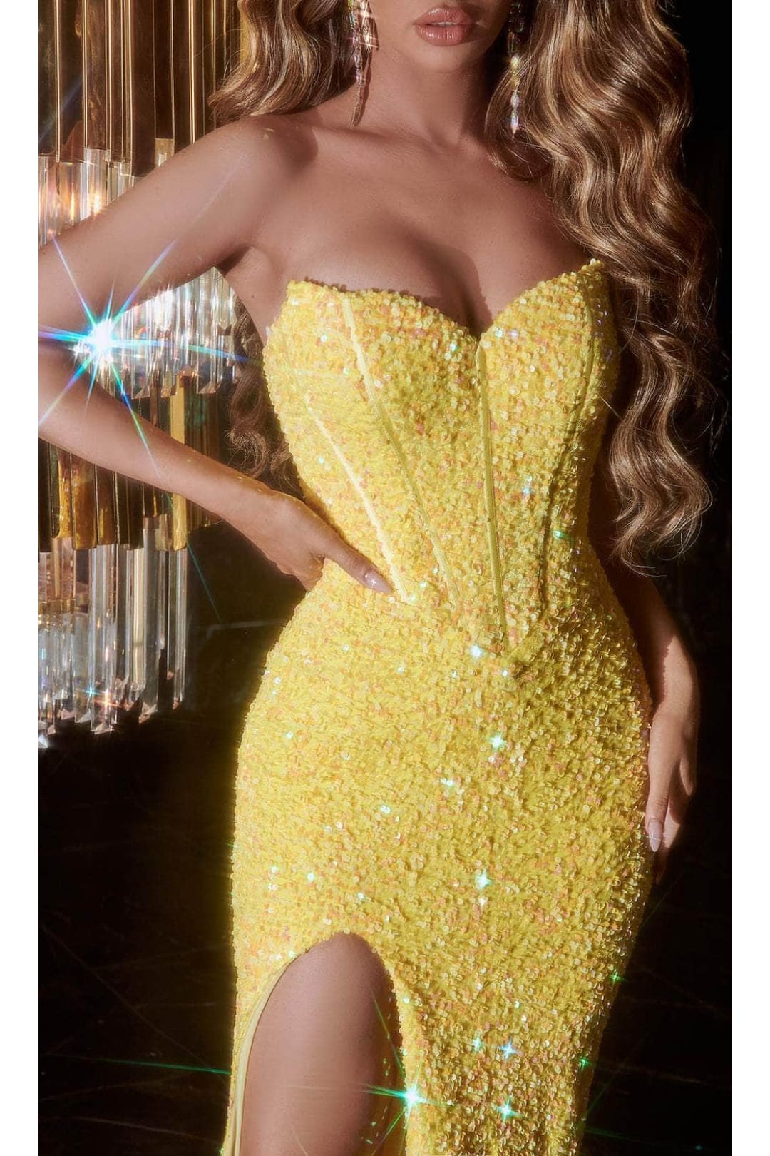 Portia and Scarlett PS22510 -long- Strapless Embellished Prom Dress for Classic Glamour