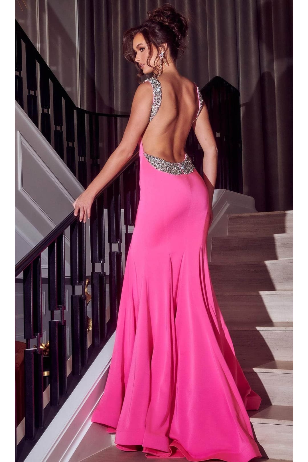 Portia and Scarlett PS23163 - Long- Prom Gown with a Jeweled Sweetheart Neckline
