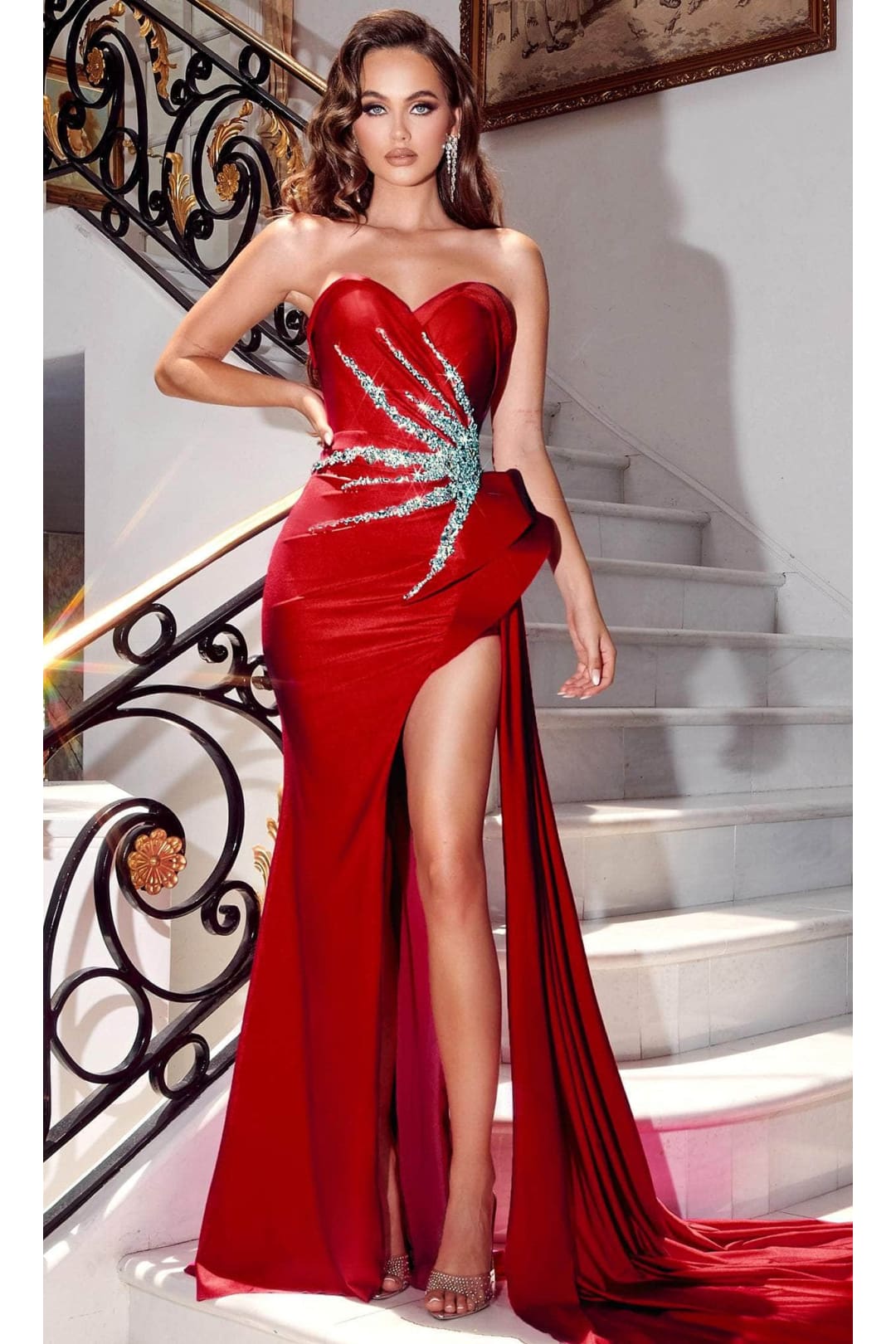 Portia and Scarlett PS23646 -long- Sweetheart Prom Gown with High Slit