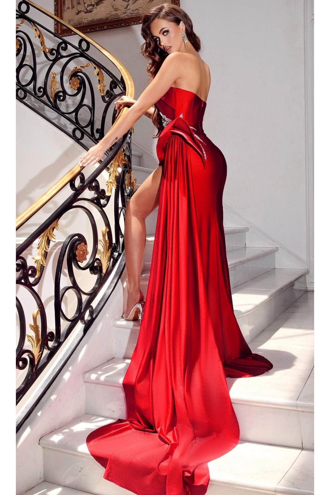 Portia and Scarlett PS23646 -long- Sweetheart Prom Gown with High Slit