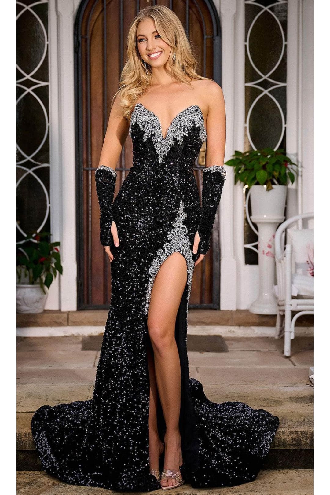 Portia and Scarlett PS23679 - long- Bejeweled Neckline Evening Gown