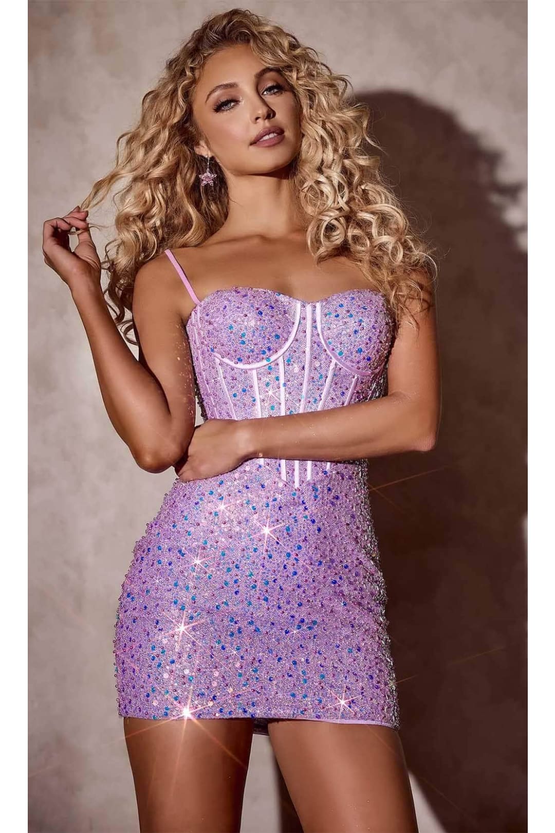 Portia and Scarlett PS24004 - Sequin Bustier Homecoming Dress for a Glamorous Touch