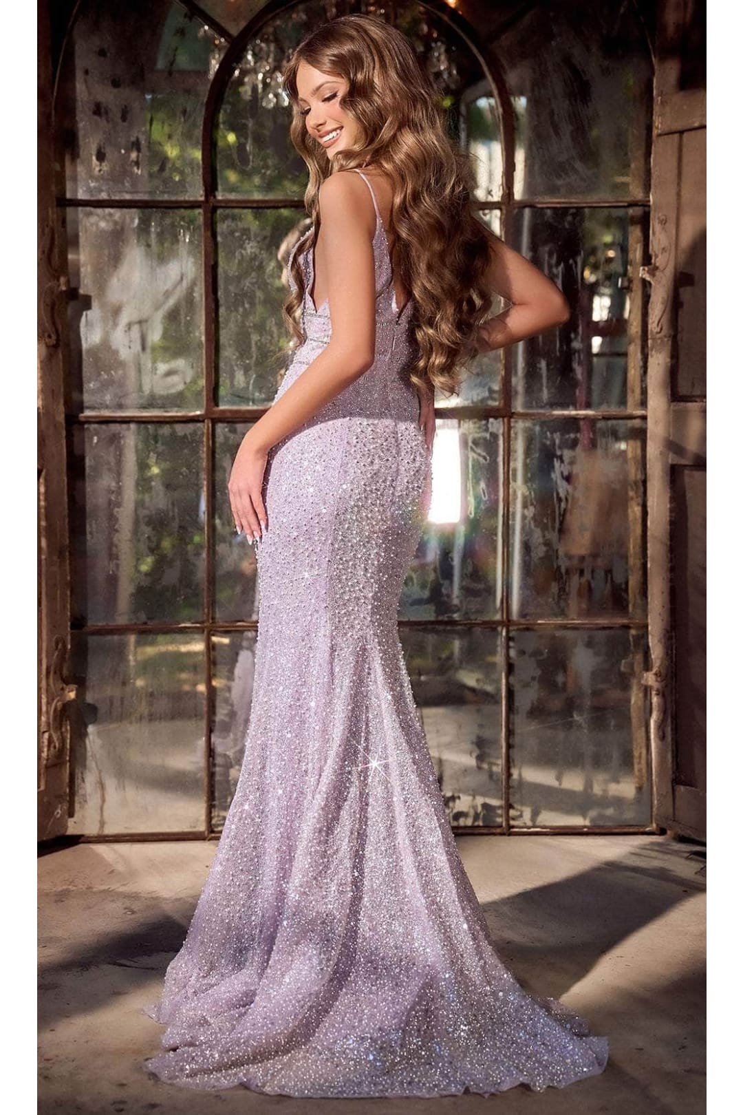 Portia and Scarlett PS24041 -long- Sequin Plunge Prom Dress