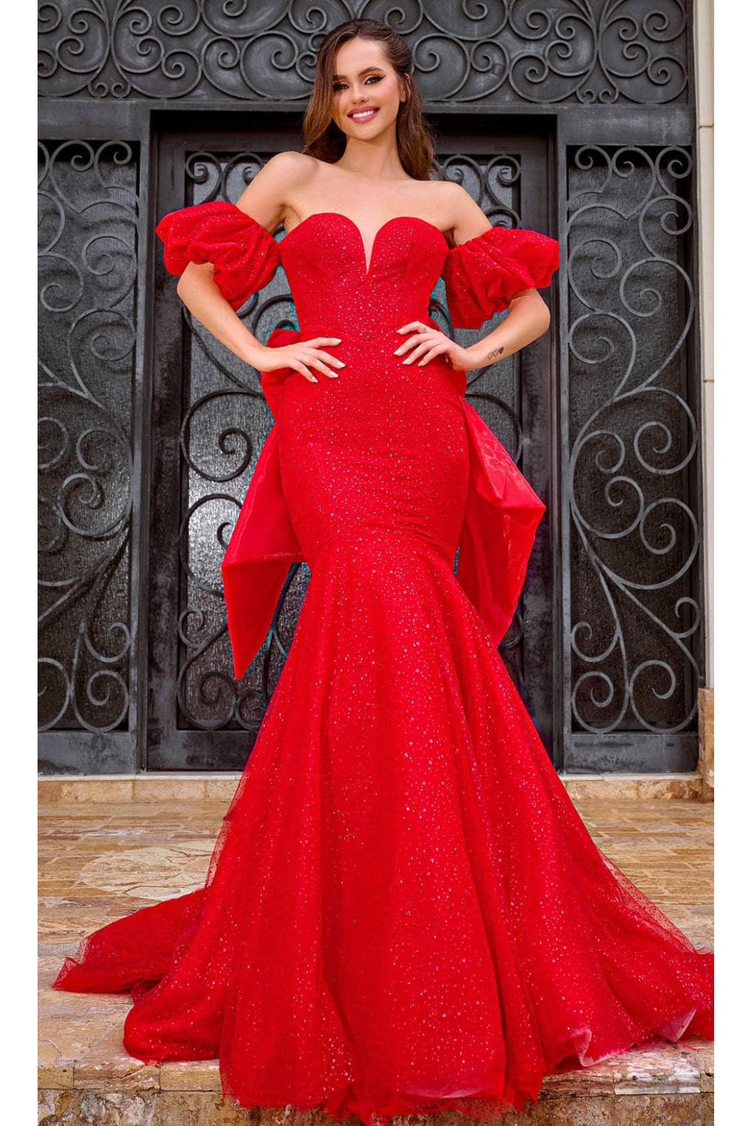 Portia and Scarlett PS24065 - long-Prom Dress with Bow Back Detail