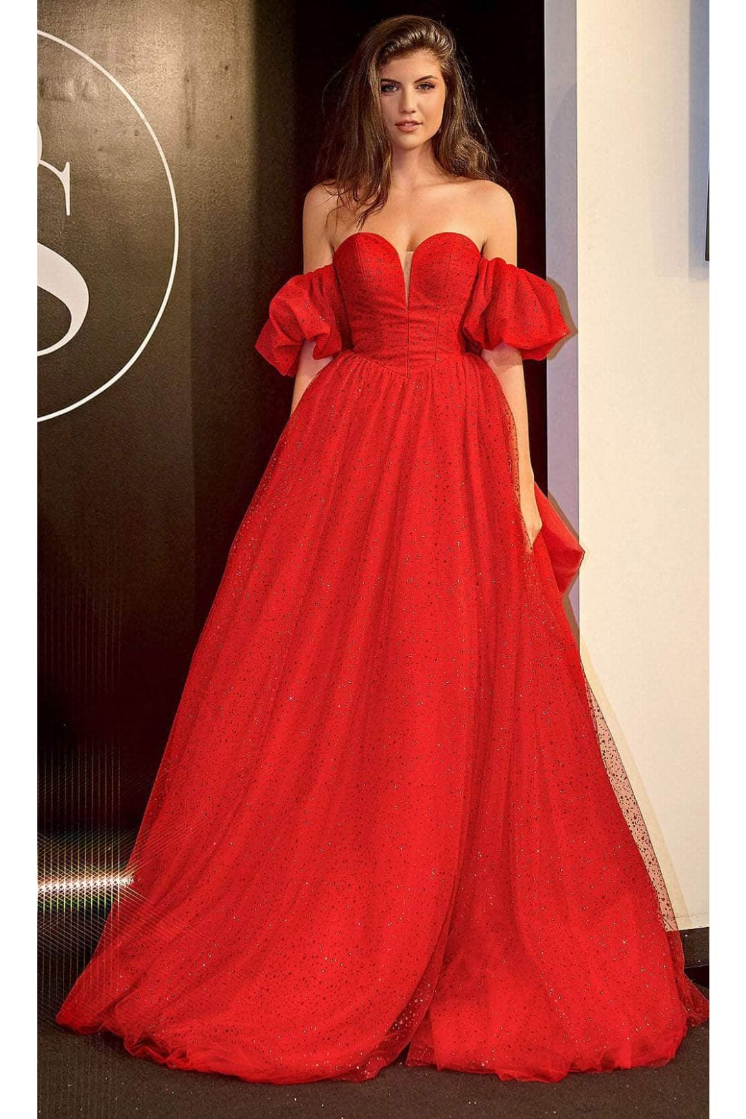 Portia and Scarlett PS24066 -long- Sweetheart Ballgown with Slit
