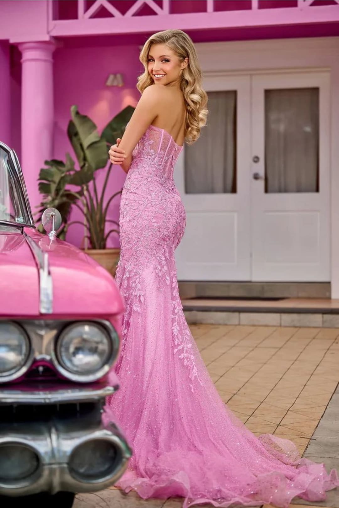 Portia and Scarlett PS24144 -long- Mermaid Prom Gown with Lace Appliqués