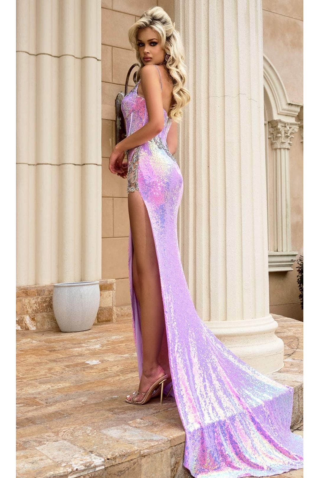 Portia and Scarlett PS24292 -long- Prom Dress with Jeweled High Slit