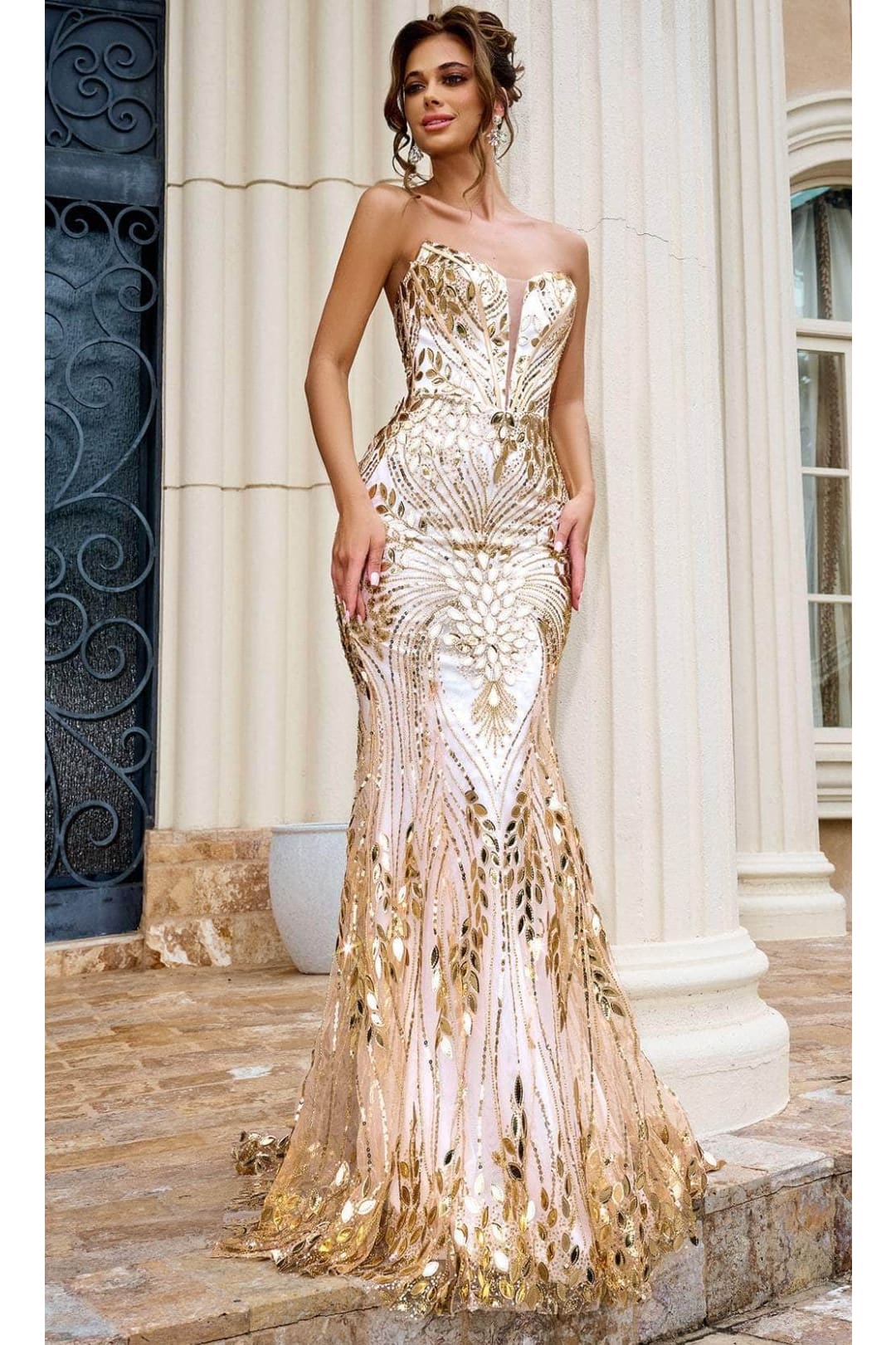 Portia and Scarlett PS24316 -long- Cut-Glass Embellished Mermaid Prom Gown for a Stunning Appeal
