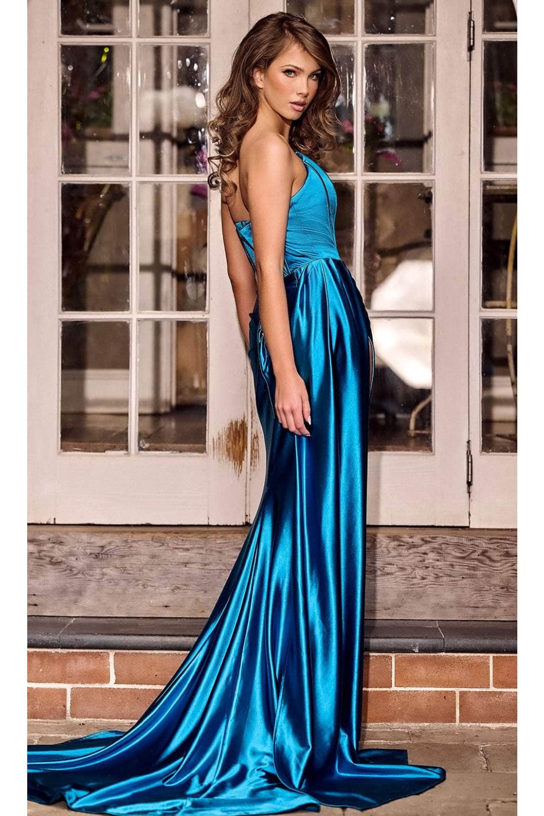 Portia and Scarlett PS24682 -long- Mermaid Prom Dress in Satin Fabric