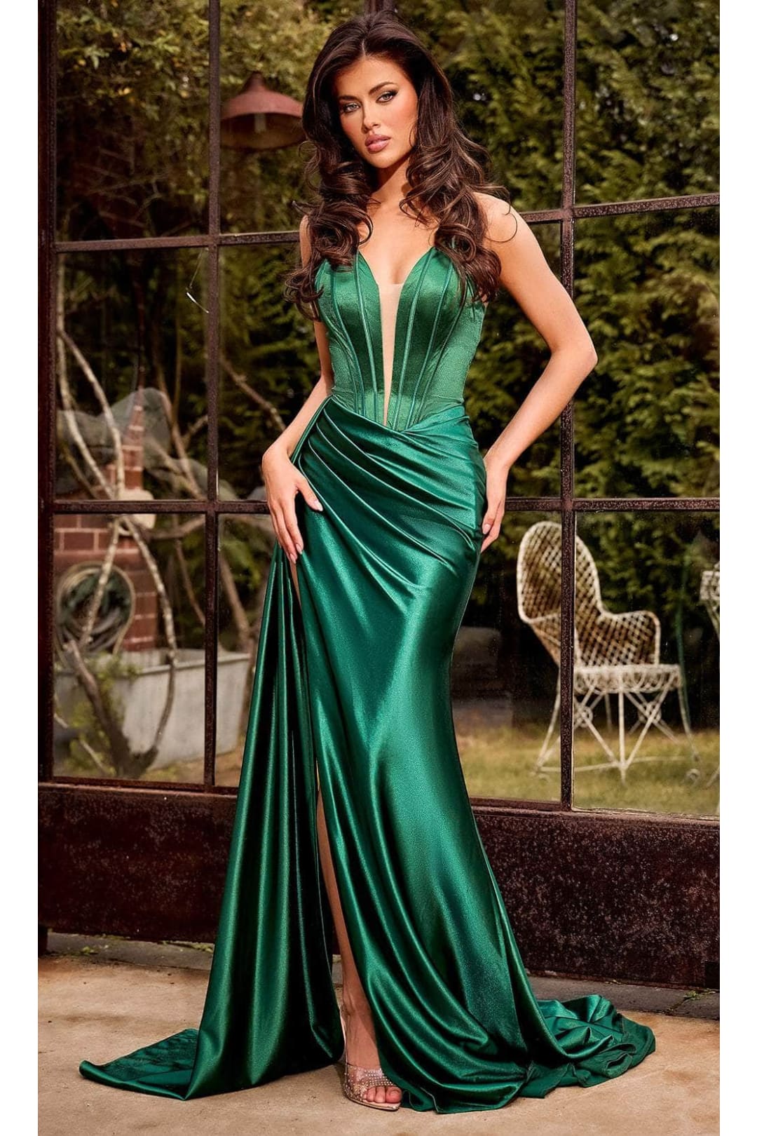 Portia and Scarlett PS24682 -long- Mermaid Prom Dress in Satin Fabric
