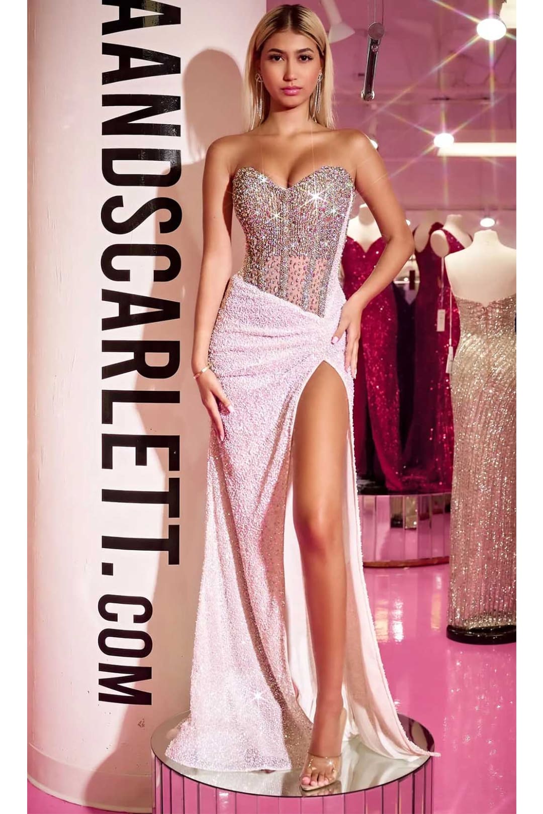 Portia and Scarlett PS24850C -long- Strapless Corset Evening Gown