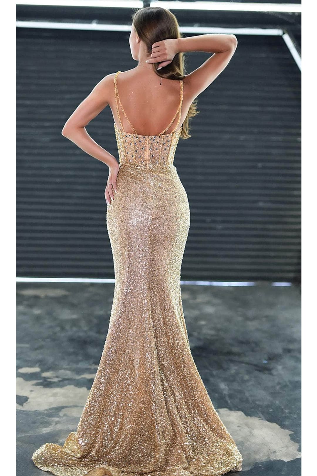 Portia and Scarlett PS24943 - long- Draped Skirt Prom Dress