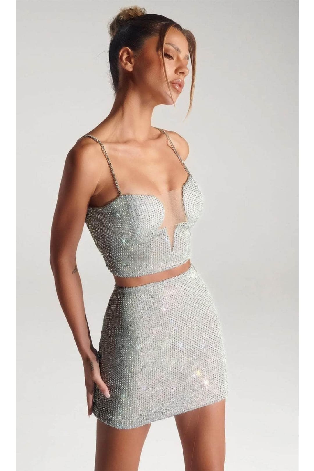 Portia and Scarlett PS329B -short- Sweetheart Cocktail Dress with Crystal Beads