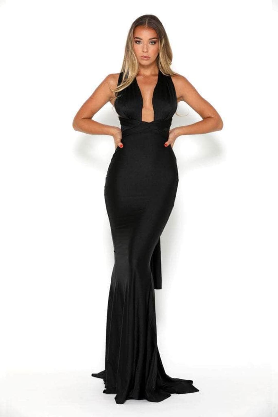 Portia and Scarlett PS6110 -long- Sleeveless Crisscross Back Prom Dress for a Stylish Touch