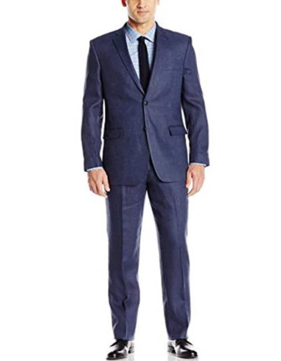 Men's Blue Linen Summer Suit for Beach Events