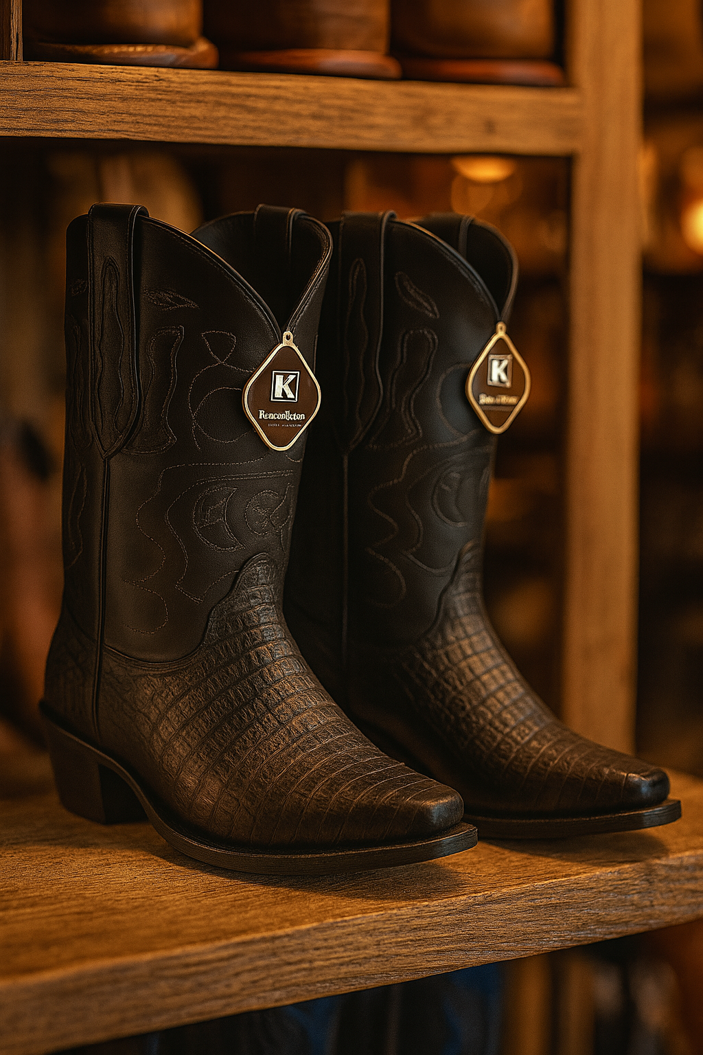 Caiman Belly Snip Toe Boots by King Exotic