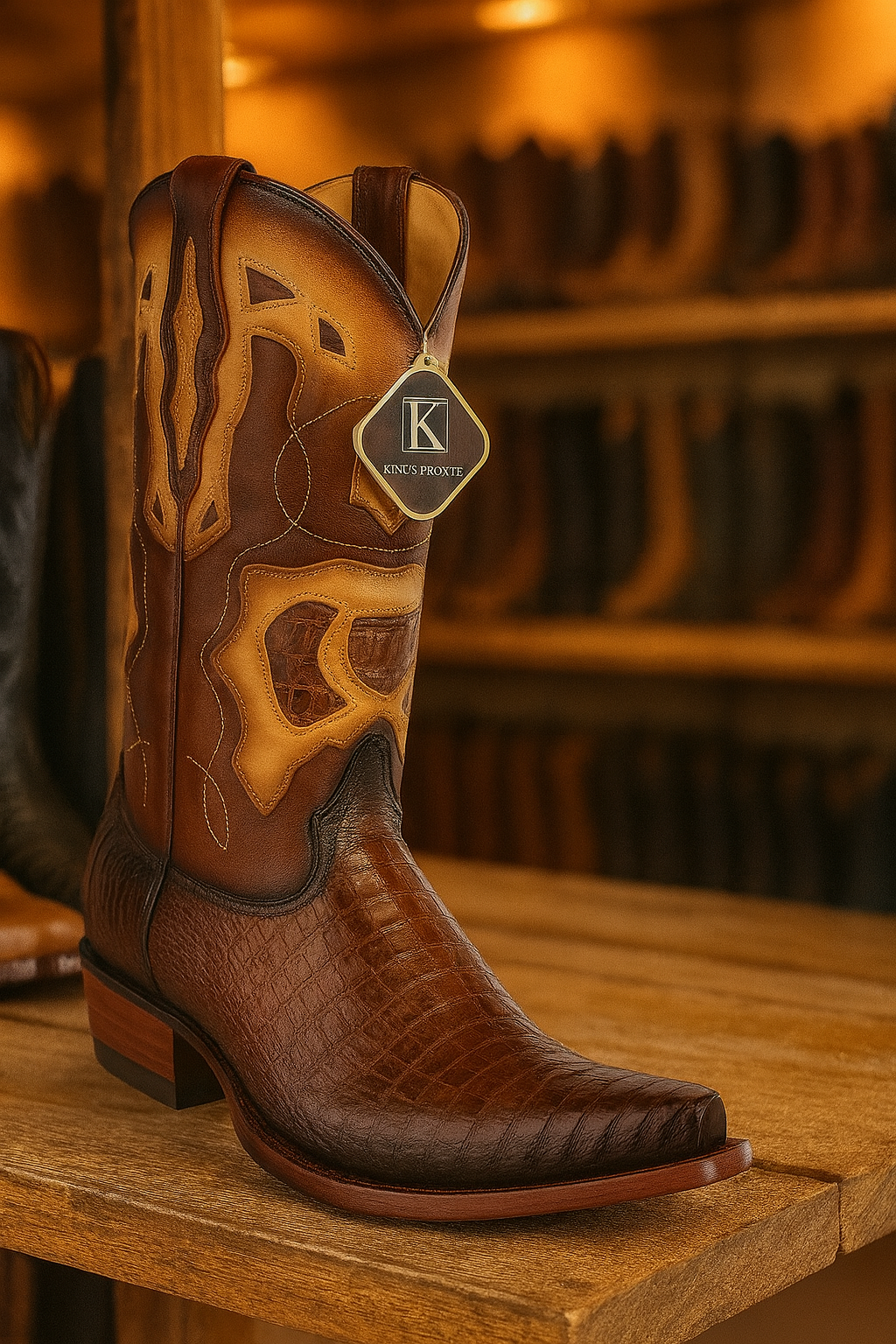 Caiman Belly Snip Toe Boots by King Exotic