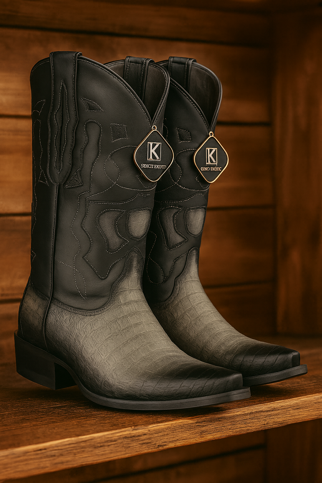 Caiman Belly Snip Toe Boots by King Exotic