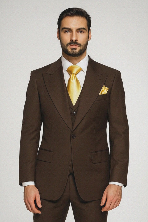 Classic Fit in Brown Plaid Color by Rossiman