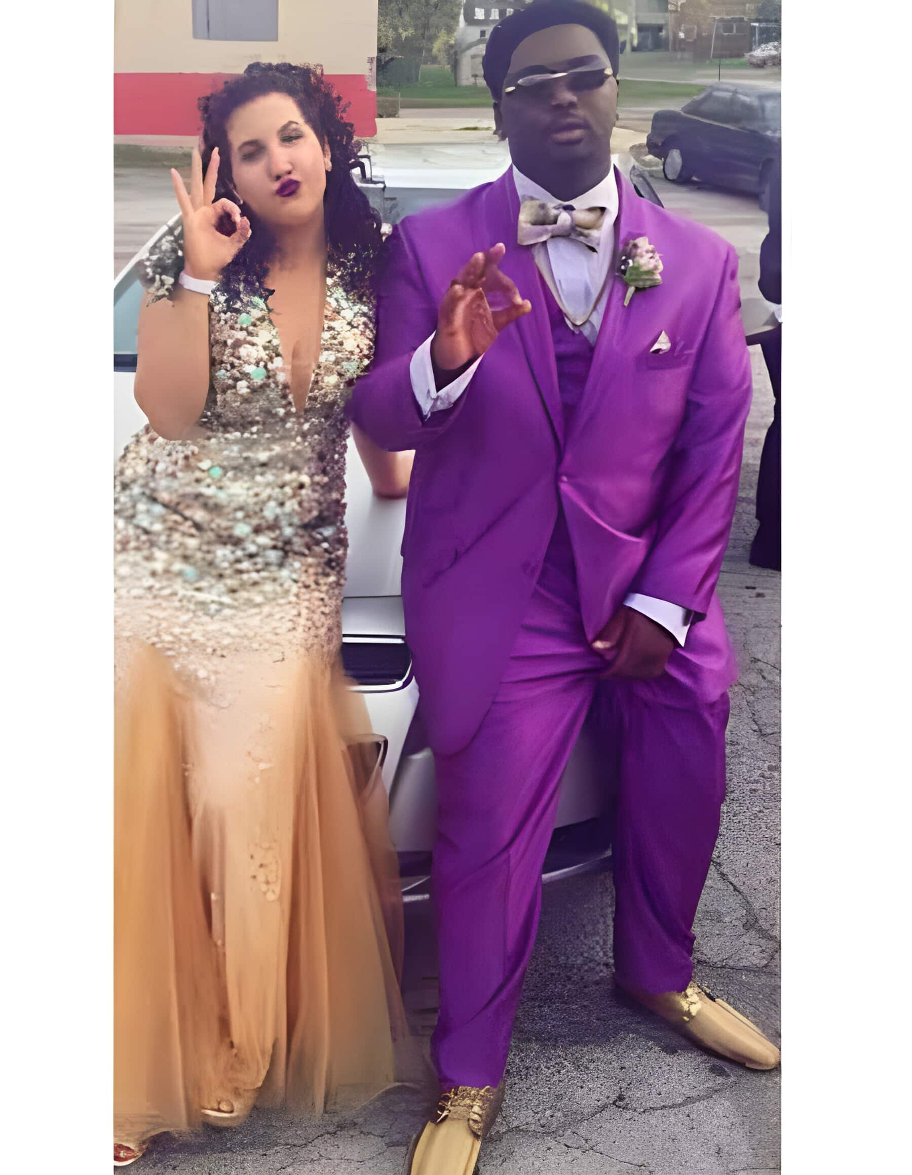 Purple Shawl Lapel Buttons Closure Blazer Suit Jacket