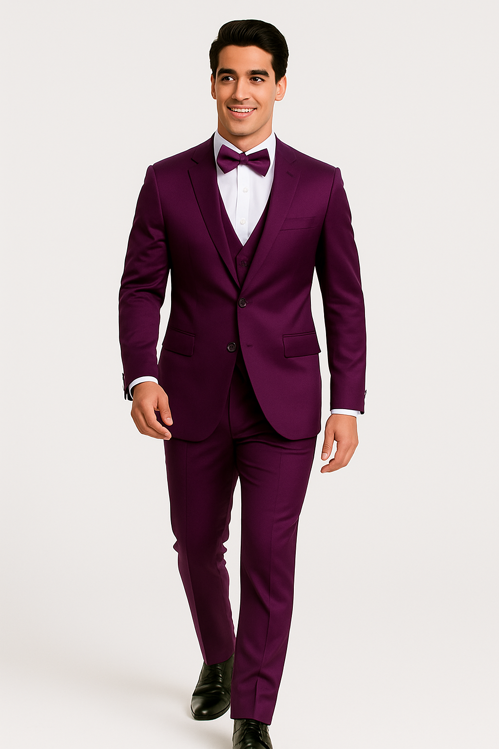 Elite Purple Satin Suit for Formal Events
