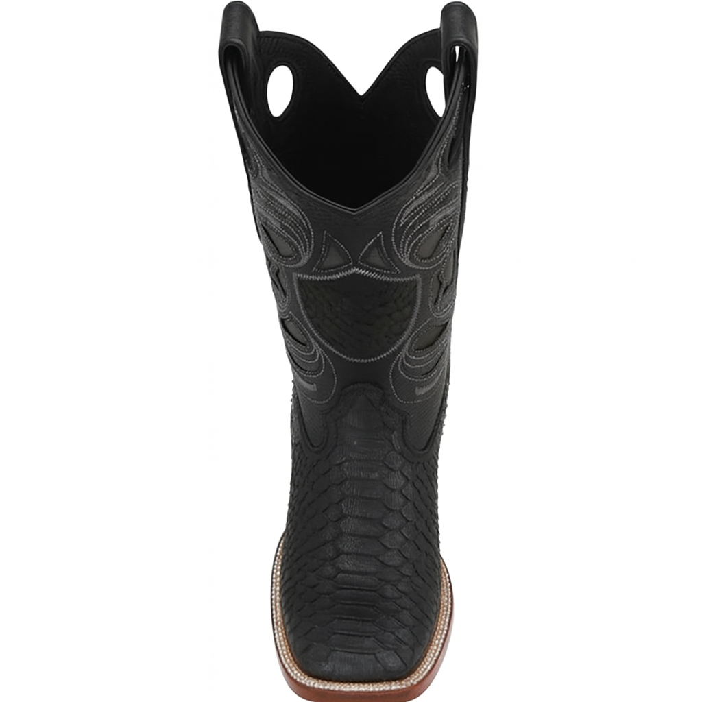Python Snake Boots Square Toe for Men