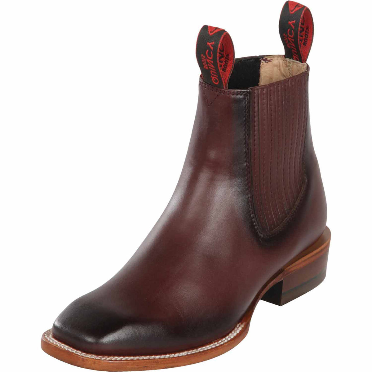 Men's genuine Caiman Tail Skin Biker Boots Brown Color