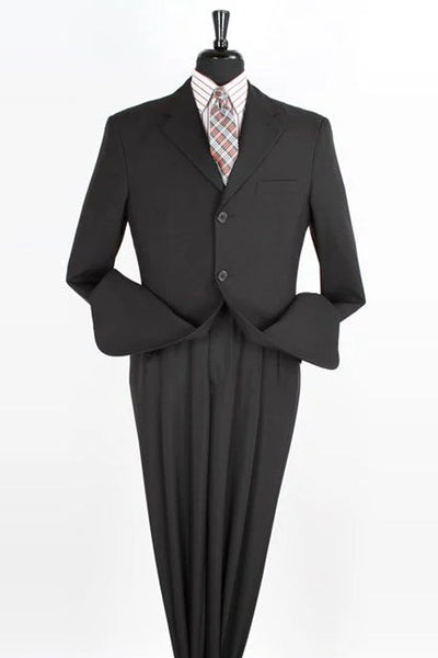 Apollo King Black Poplin Classic Fit Two-Piece Suit
