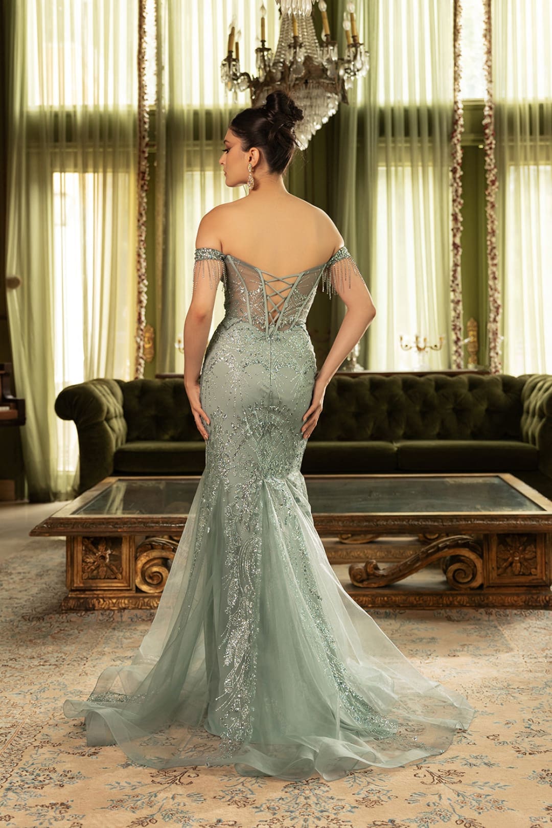 Red Carpet Dress Off Shoulder Mermaid Evening Gown By May Queen MQ2136-New Collection