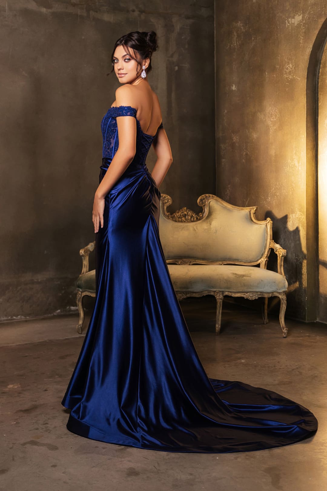 Red Carpet Dress Off Shoulder Sequin Formal Gown By May Queen MQ2146B