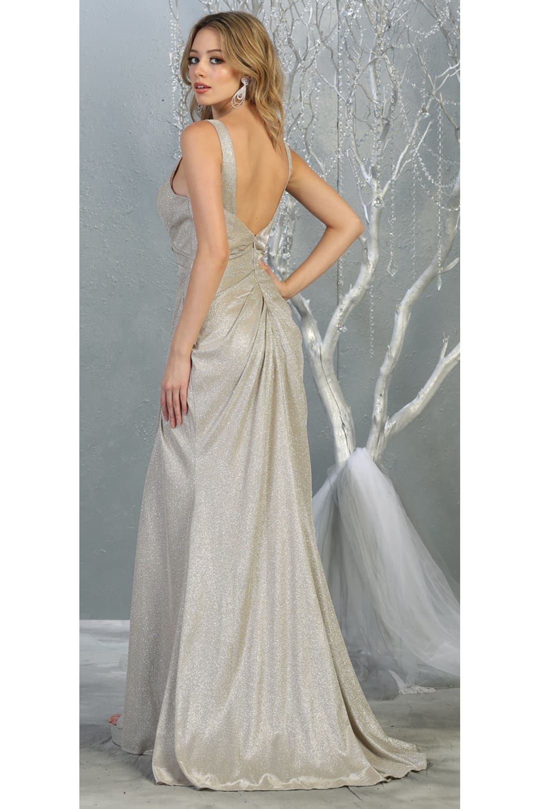 Red Carpet Metallic Formal Dress