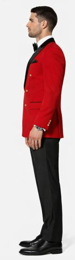 Red Double Breasted Tuxedo with Velvet Peak Lapel – Wedding & Prom