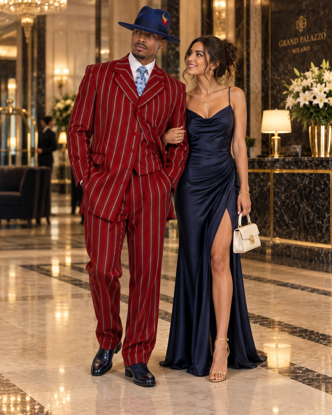 Red 1920s Gangster Long Suit